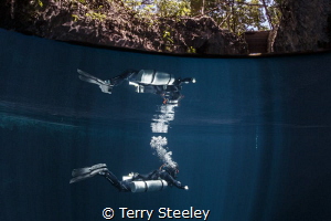 'Reflections'. The Pit Cenote, Mexico.
—
Subal underwat... by Terry Steeley 
